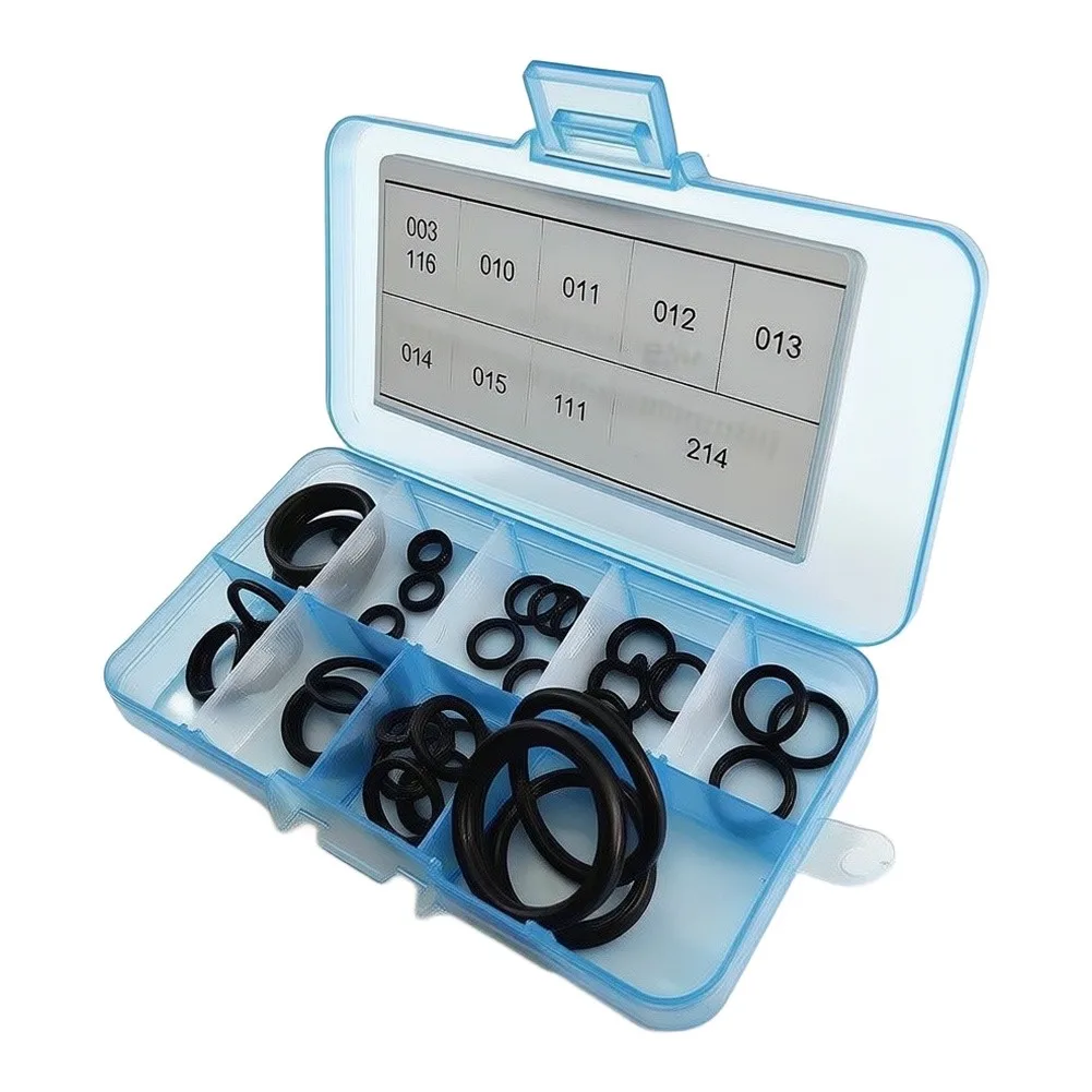 50pcs AS568 O-Ring Kit Nitrile Rubber Black 10 Standard Sizes for Precision Sealing in Diving Gear Repair Applications