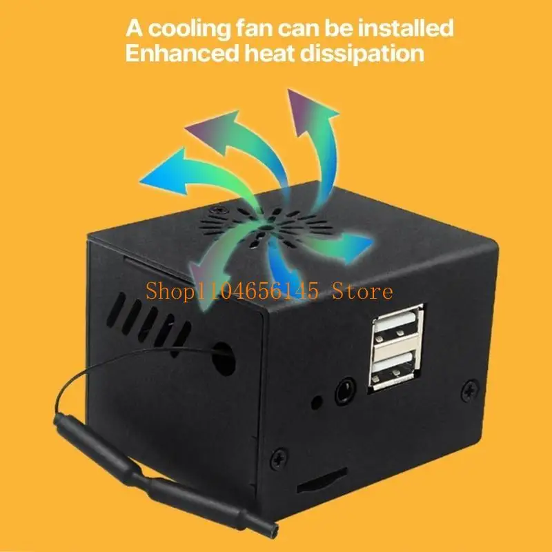 For Orange Pi Zero 3 Case with Cooling Fan Support Antenna Slot for Orange Pi Zero 3 Board Protector Alloy Enclosure