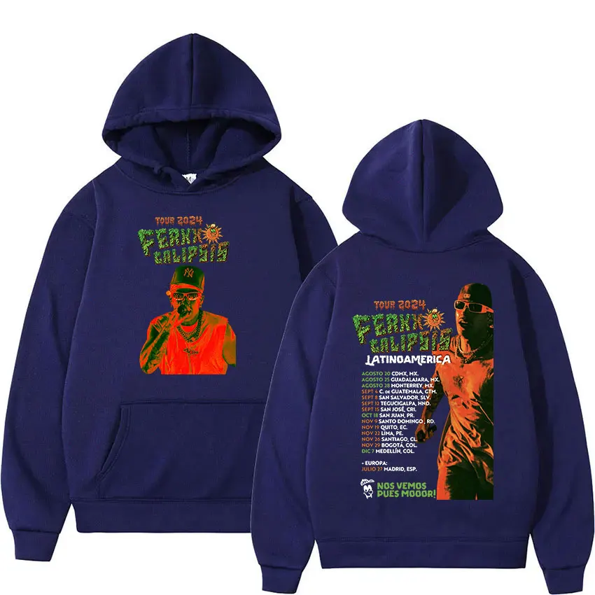 Ferxxocalipsis Feid Ferxxo 2024 Wereldtournee Hoodie Heren Hiphop Vintage Pullover Sweatshirt Y 2K Gothic Kleding Oversized Capuchon