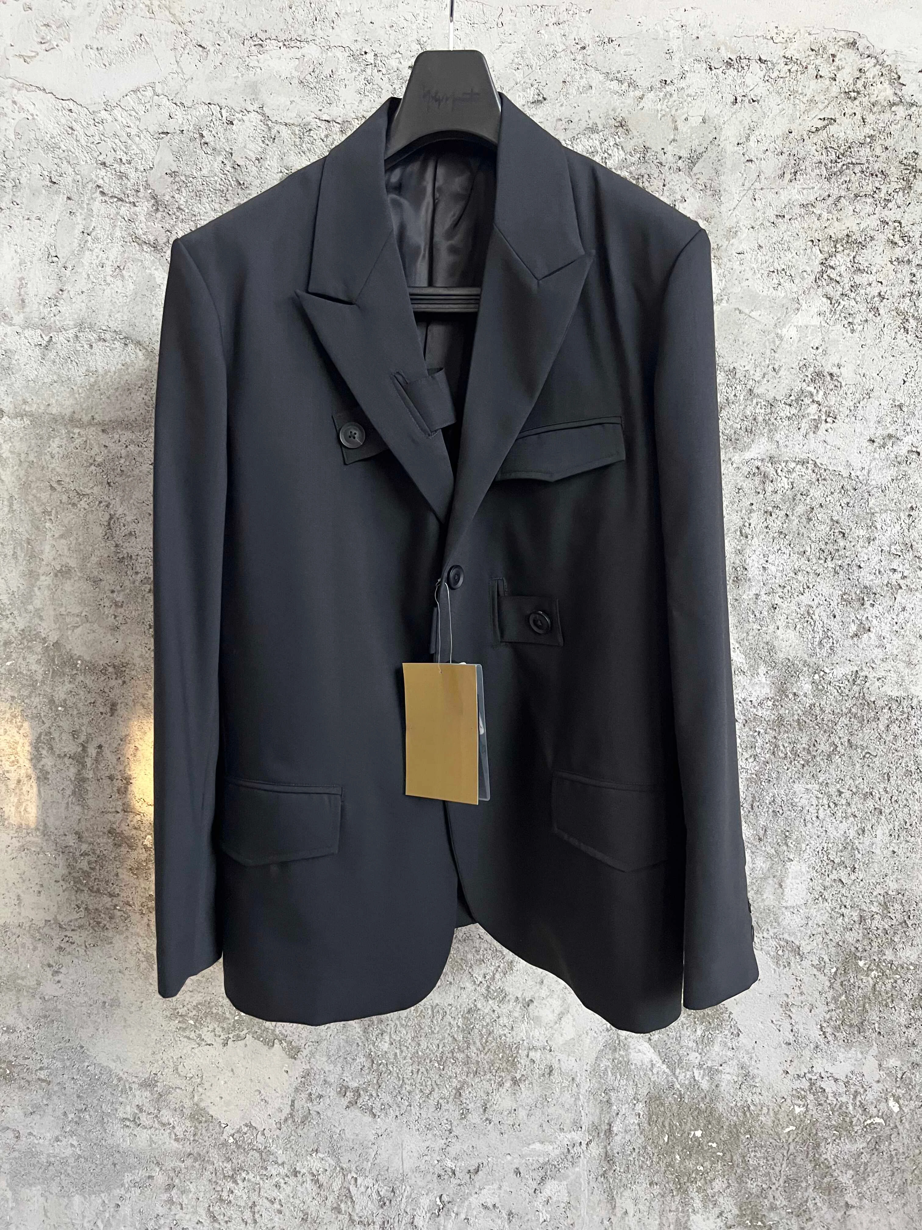 

TOP-YAMAMOTO lace-up jacket, military fine-spun pure wool, neat British suit