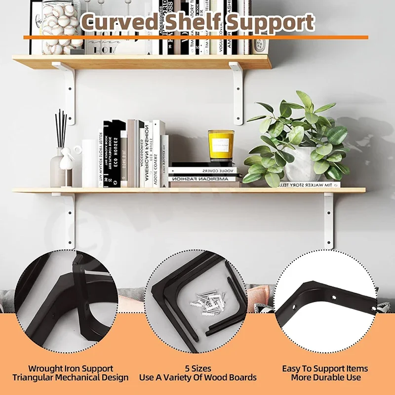 Indoor Furniture Storage Shelf Wall Mounted Multifunctional storage rack 2pcs  Wall Shelf Brackets Triangular Bracket