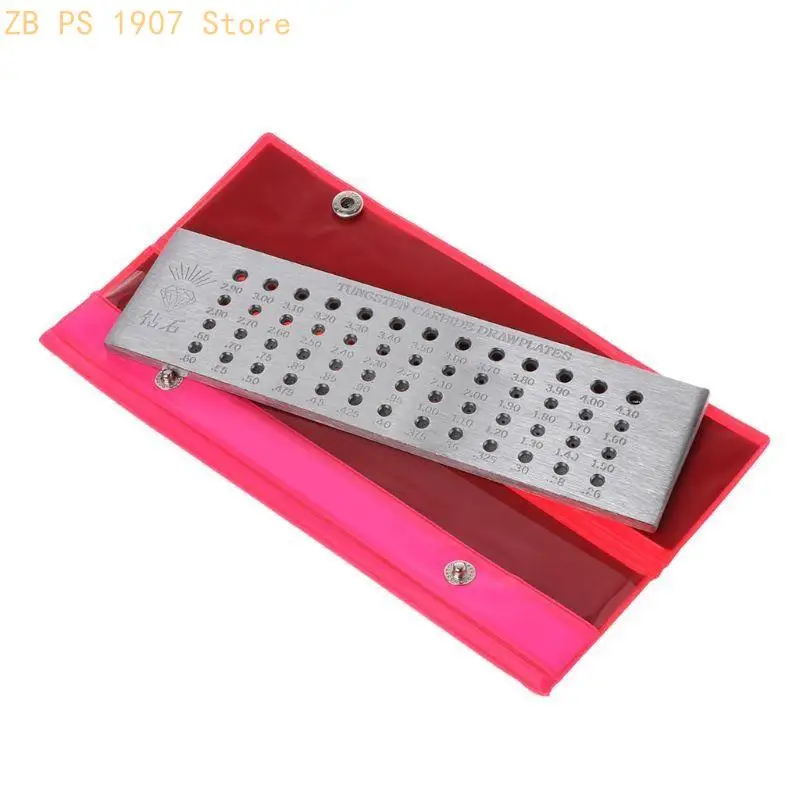 52 Round Holes 0.26 to 4.10mm Wire Drawplate Round Draw Plate 55KA
