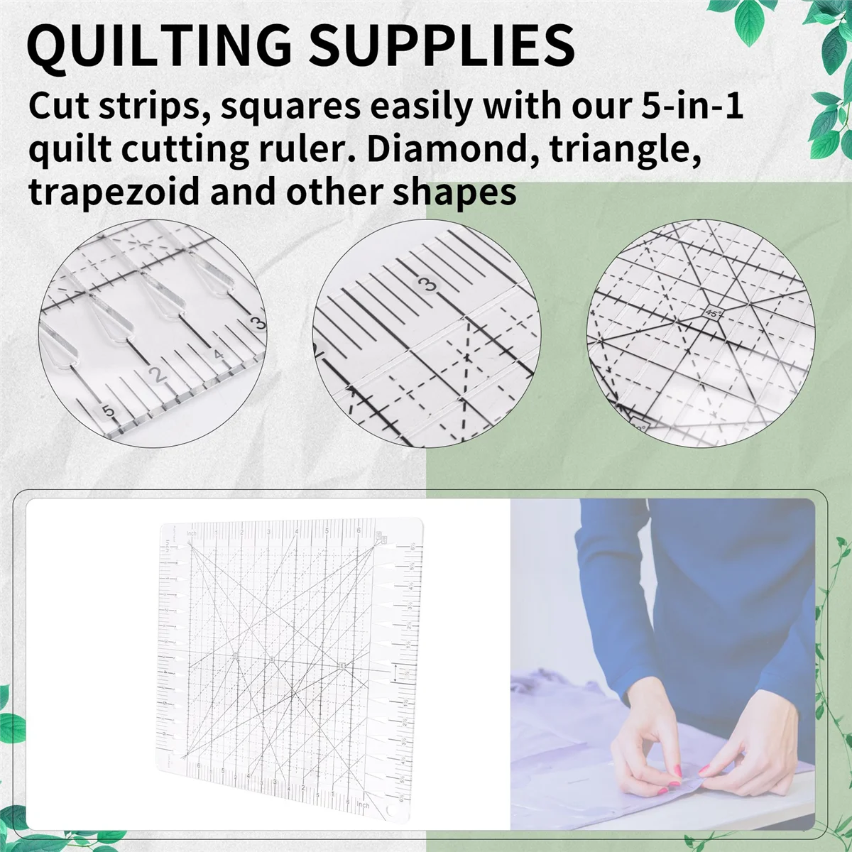 Новая швейная линейка, линейка для резки ткани, принадлежности для квилтинга, инструменты, швейные принадлежности, резак для ткани, шаблон для пэчворка, сделай сам, 6 дюймов