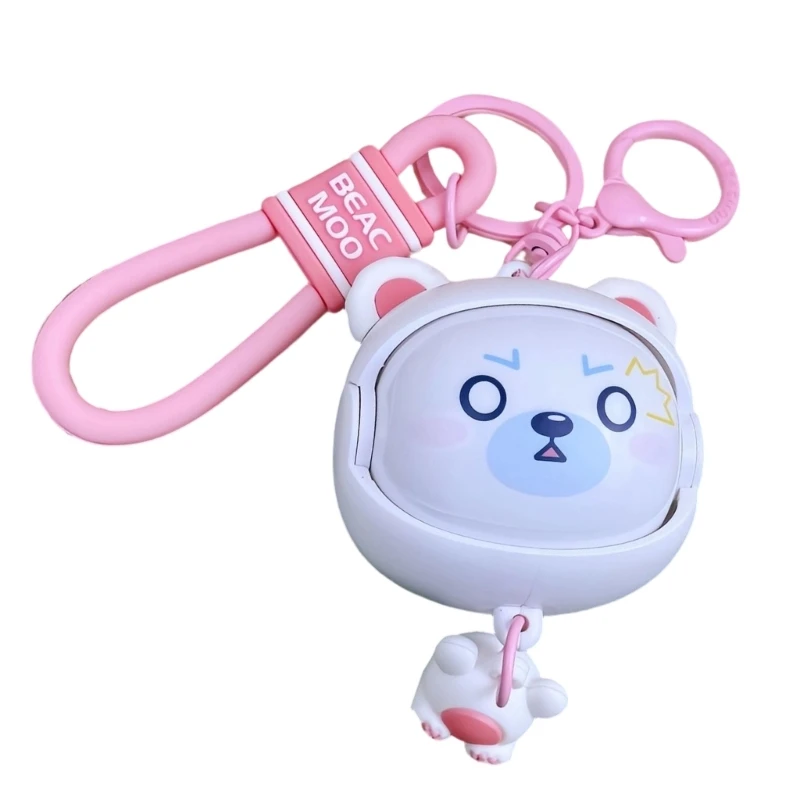 Panda Keychain Phone Strap with Rotating Face Design ABS Material Multiple Color