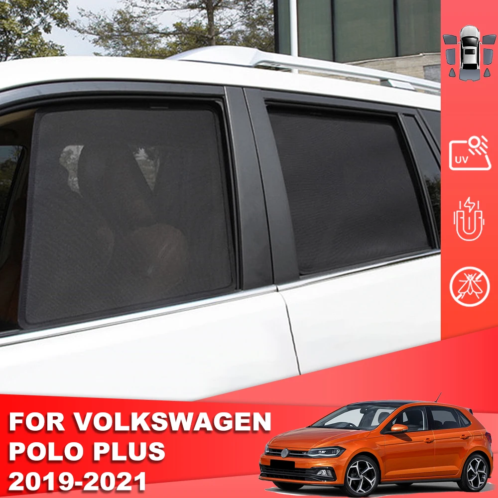 

For Volkswagen VW Polo AW Hatchback 2018-2024 Car Sunshade Shield Rear Side Baby Window Sun Shade Visor Front Windshield Curtain