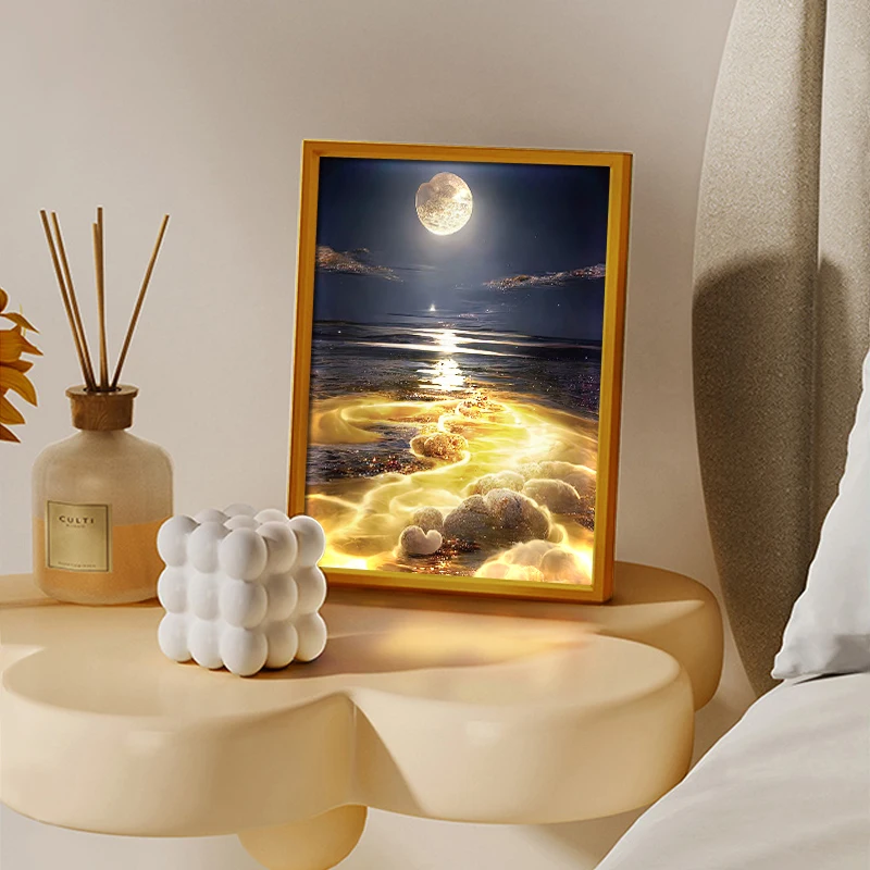 Starry sky light painting romantic fluorescent sky art decorative light painting bedroom bedside healing sea view
