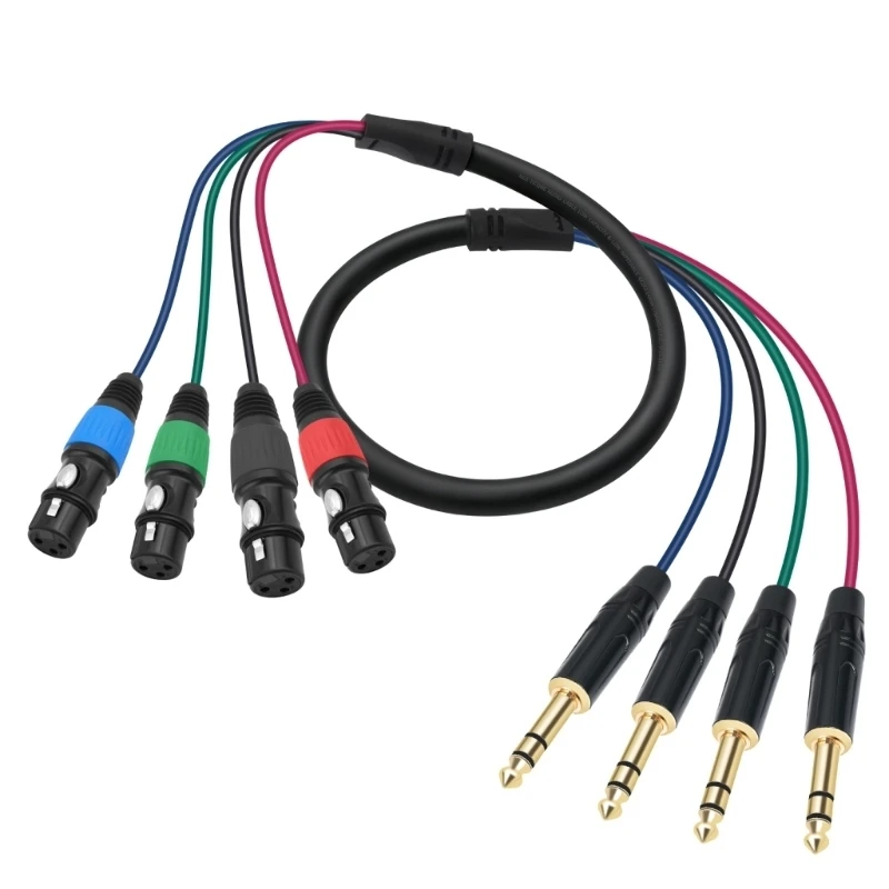 4 Channel 3 Pin XLR Cable To 6.5MM 1/4