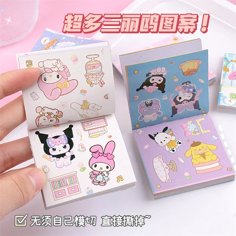 30pcs Sanrio Wholesale Of Gold Stamping Square Stickers Children'S Cartoon Student Stationery Sets Stickers Paintings Prizes Et