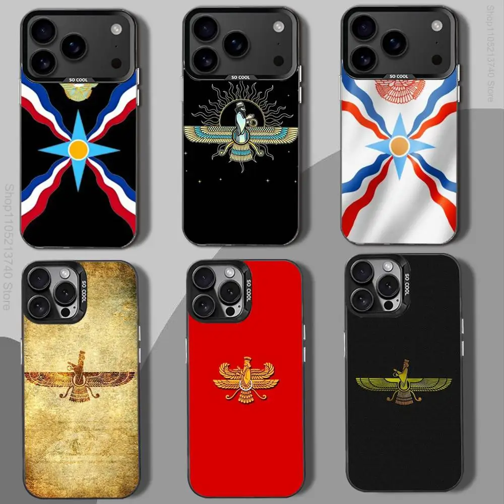 

T-The A-Assyrian flag-ES Phone Case For iPhone 12,16,11,14,13,17,15,E,Max,Plus,Air,Pro,Mini black Matte Shockproof Cover