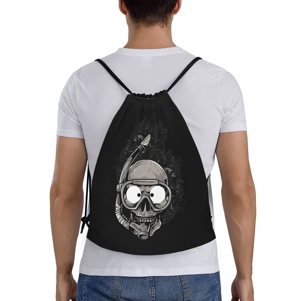 Scuba Skull Dive Diver zaino con coulisse borsa da palestra sportiva per donna uomo Training Sackpack