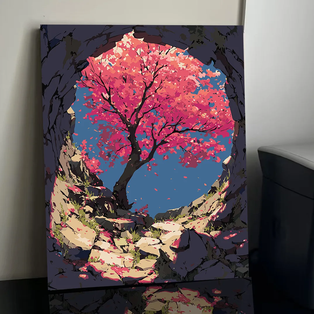 Color autumn scenery bedroom canvas painting red maple leaf harvest living room decorative painting hotel mural