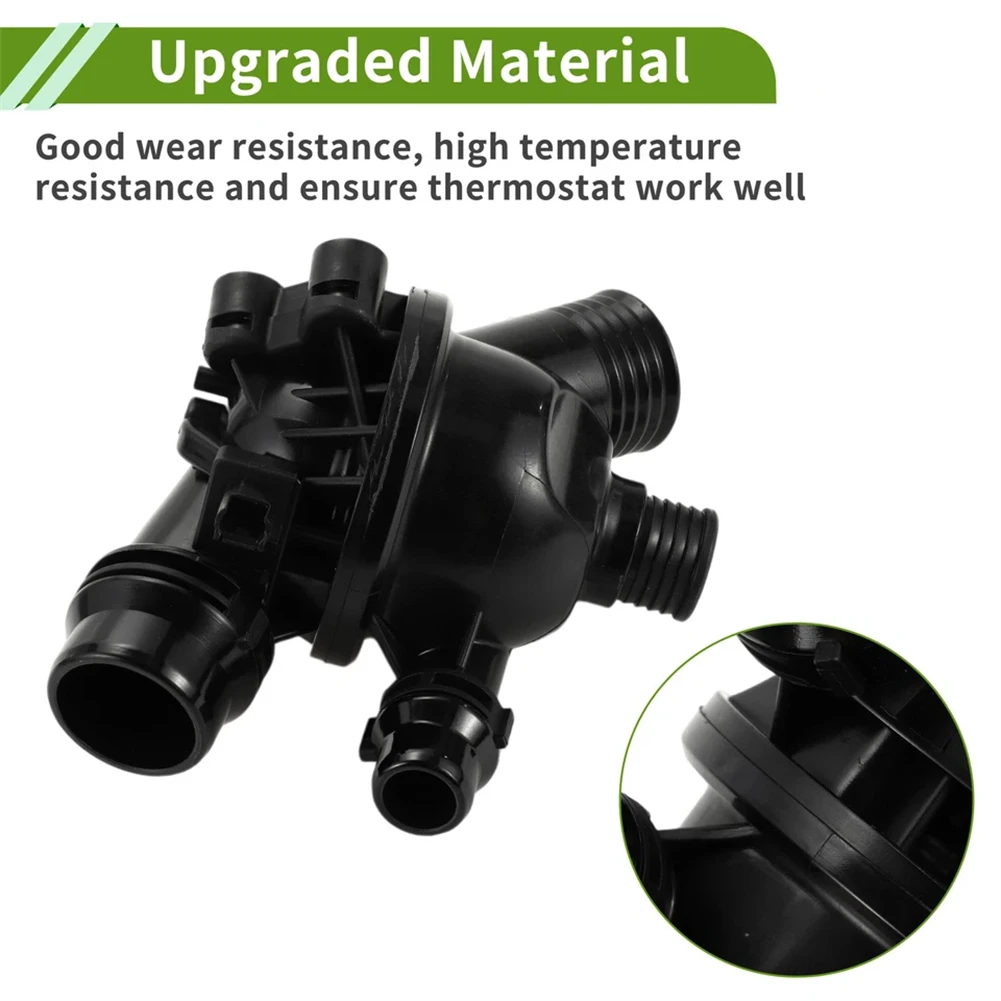 Auto Temperature Control Coolant Thermostat Housing Factory Specification Match Stable Performance Design Black