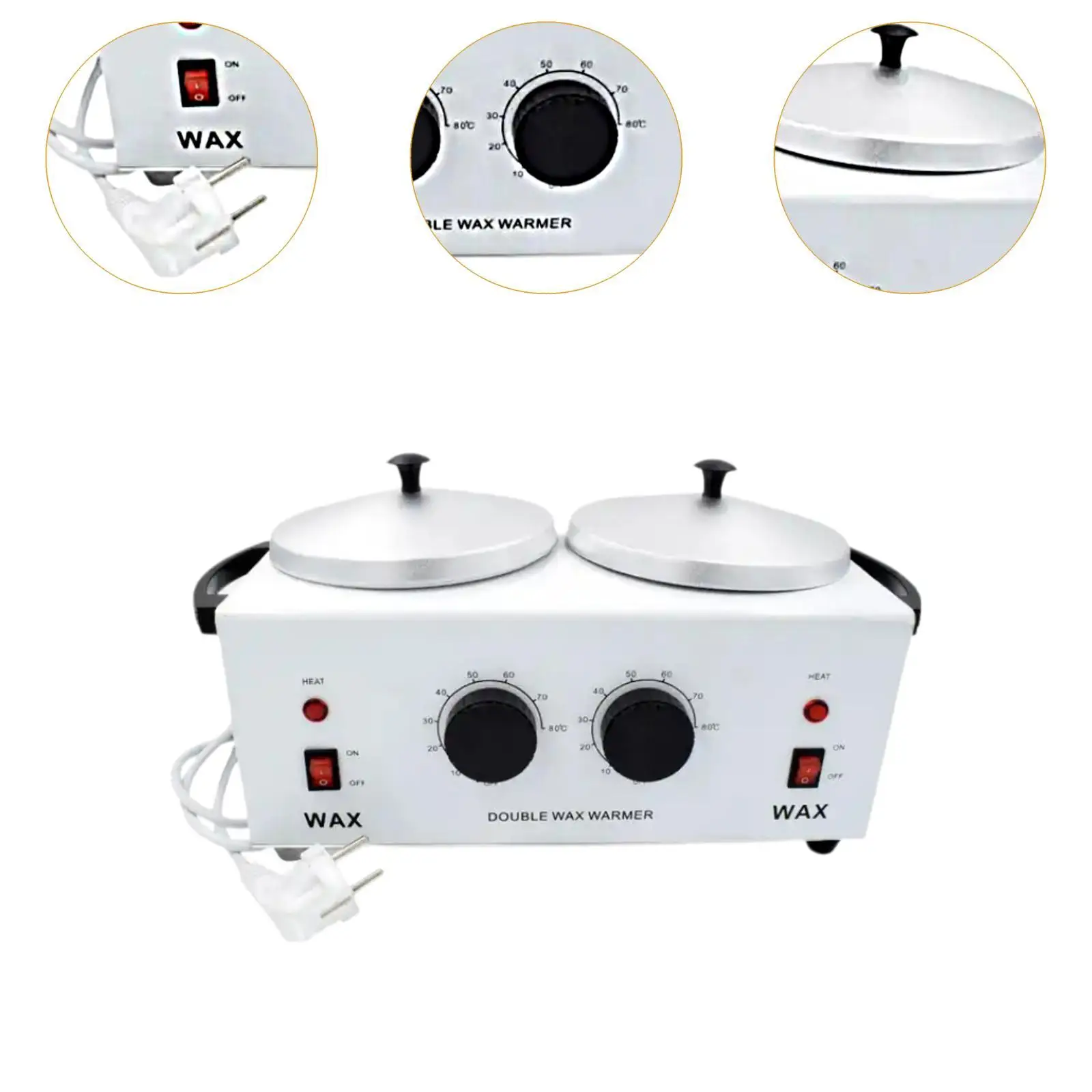 Double Pot Wax Warmer Portable Melter Machine for Hand and Feet SPA Epilator