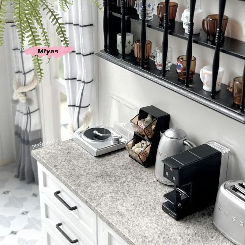 1/12 Schaal Dollhouse Gold Bar Veilig Mini Model Set Simulatie Miniatuur Wachtwoord Veilige Opbergkast Voor Thuis Scène Decoratie