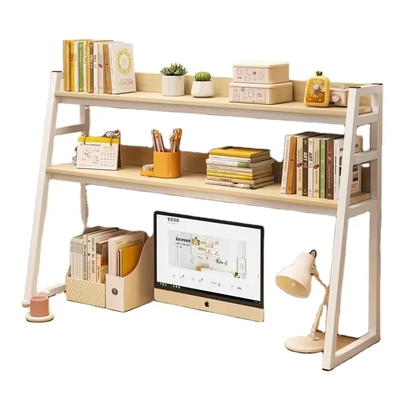 Desk bookshelf, bookshelf, layered storage shelf, desk, computer desktop, student small bookshelf, multi-layer finishing