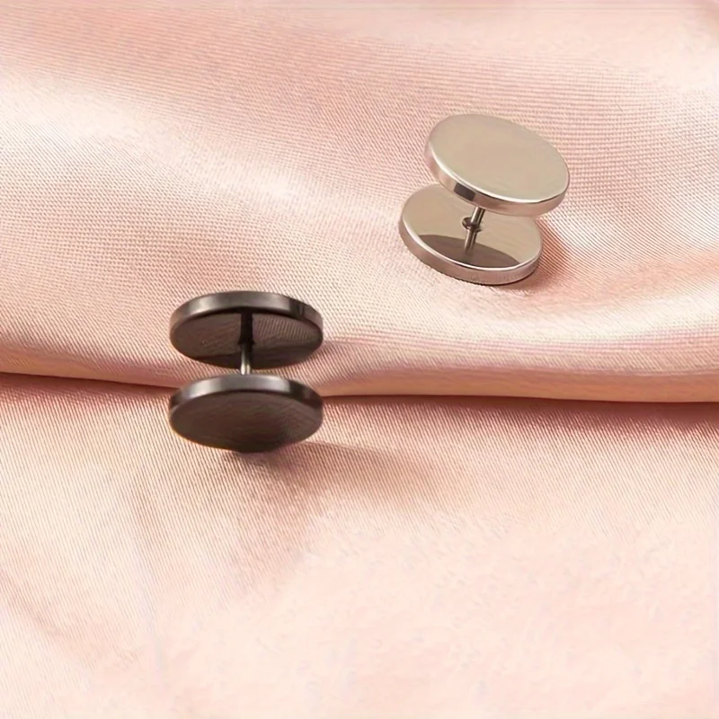 2/4 pçs sem costura espiral fivela clipe manguito prendedor para botões de moda em suéteres colares fixação clipe evitar malfunção do guarda-roupa