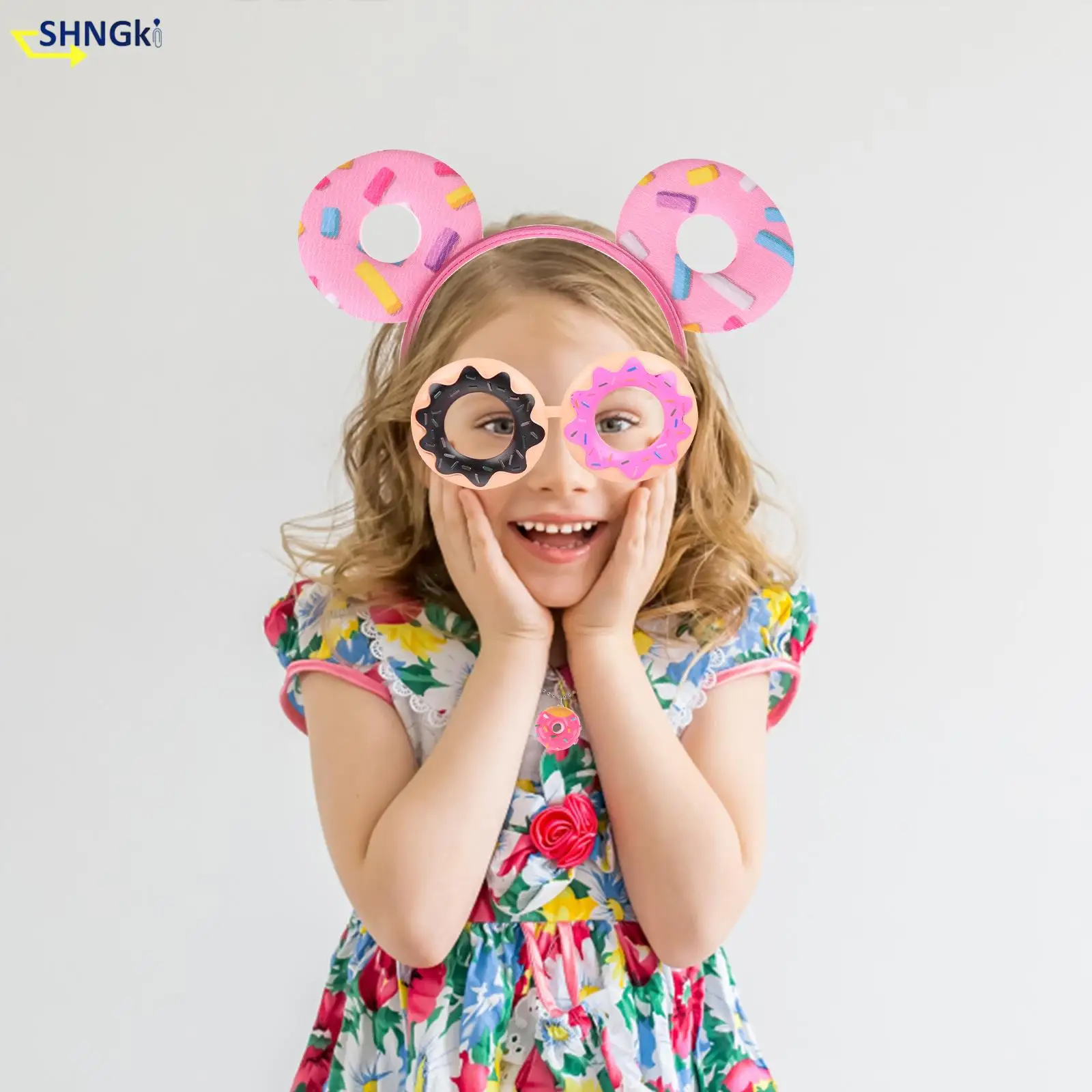 Donut Dress Up Supplies : Cute Donuts Glasses,Funny Hair Hoop,Necklace,Keychain,Earring Gifts For Kids Photo Props