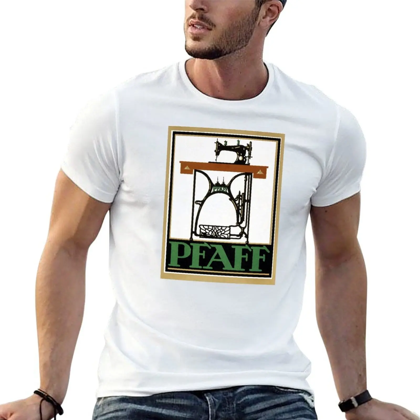 Pfaff Vintage Advertising Poster Restored T-Shirt oversized man t shirt anime shirts men