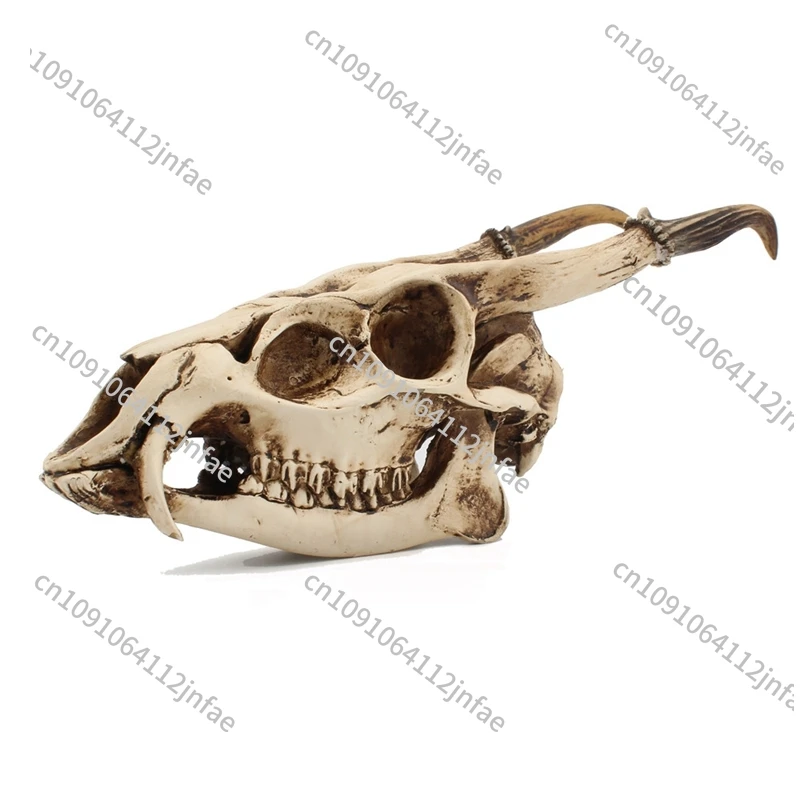 ديكور جمجمة الماعز ثلاثي الأبعاد عتيق |   تمثال حيوان ريترو للمنزل والمكتب والبار والحفلات والزينة المكتبية