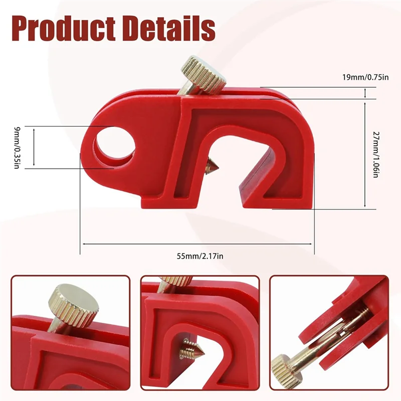 FAST-Universal Circuit Breaker Lockout Device Kit Lockout Tagout Set For Single & Multi Pole Breakers Safety Compliance 5 PCS