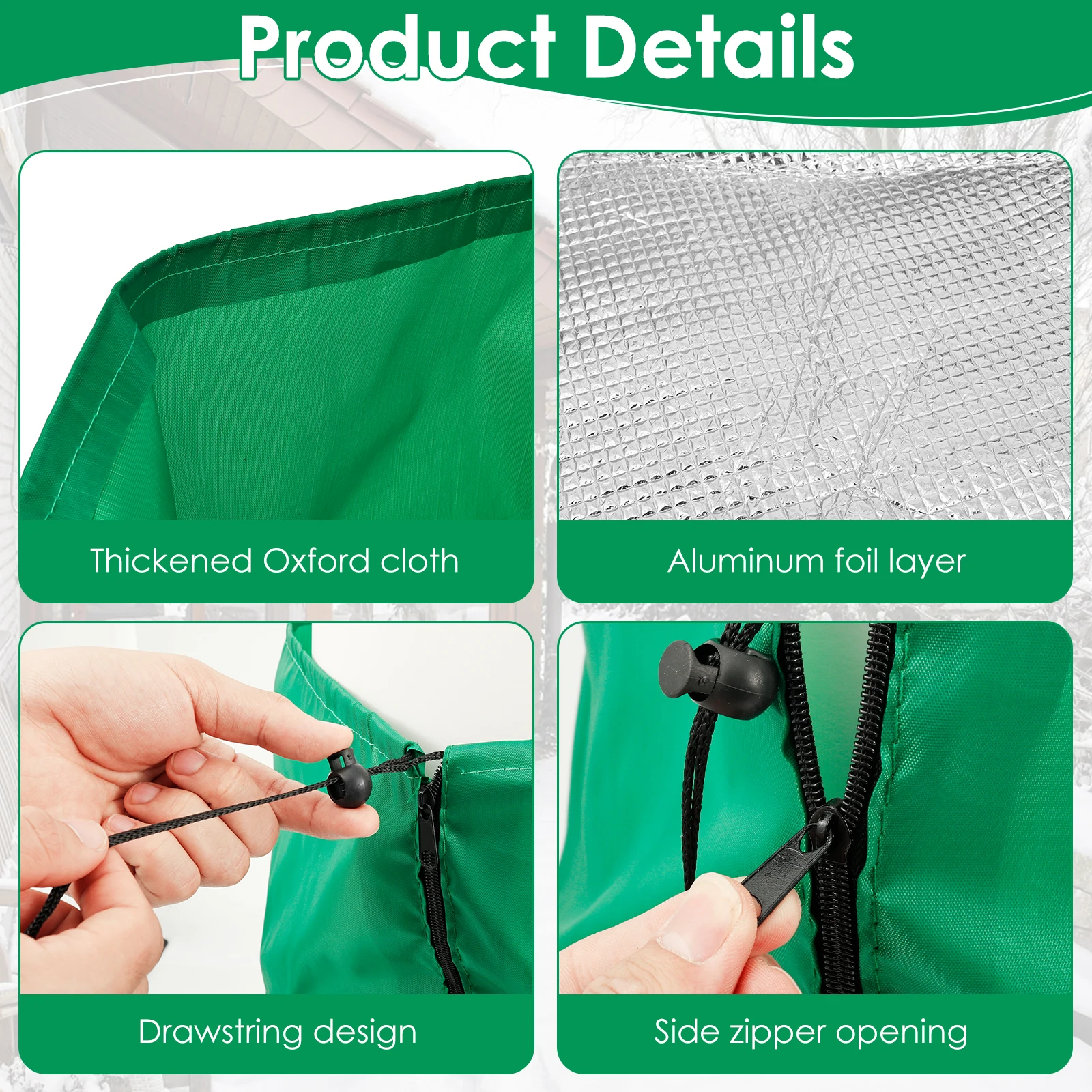 2 قطعة غطاء النباتات الشتوية أكياس حماية الصقيع في الهواء الطلق حديقة شجيرة الأشجار بوعاء النبات الثقيلة مكافحة تجميد غطاء دافئ #5