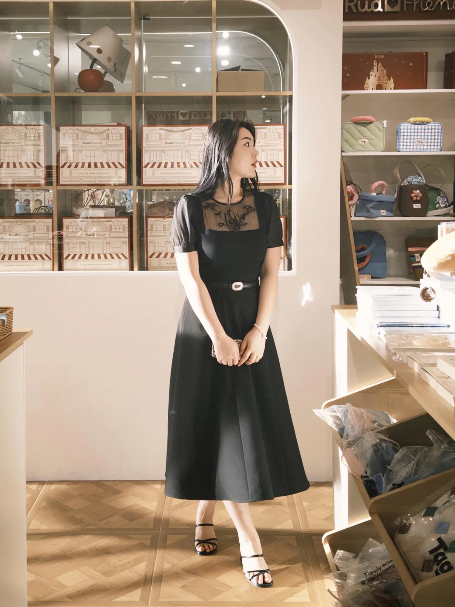

a Fat Retro Hong Kong Style Commuter Versatile plus Size Half-length Skirt High Waist A-line Long Skirt for Pear Shaped Women