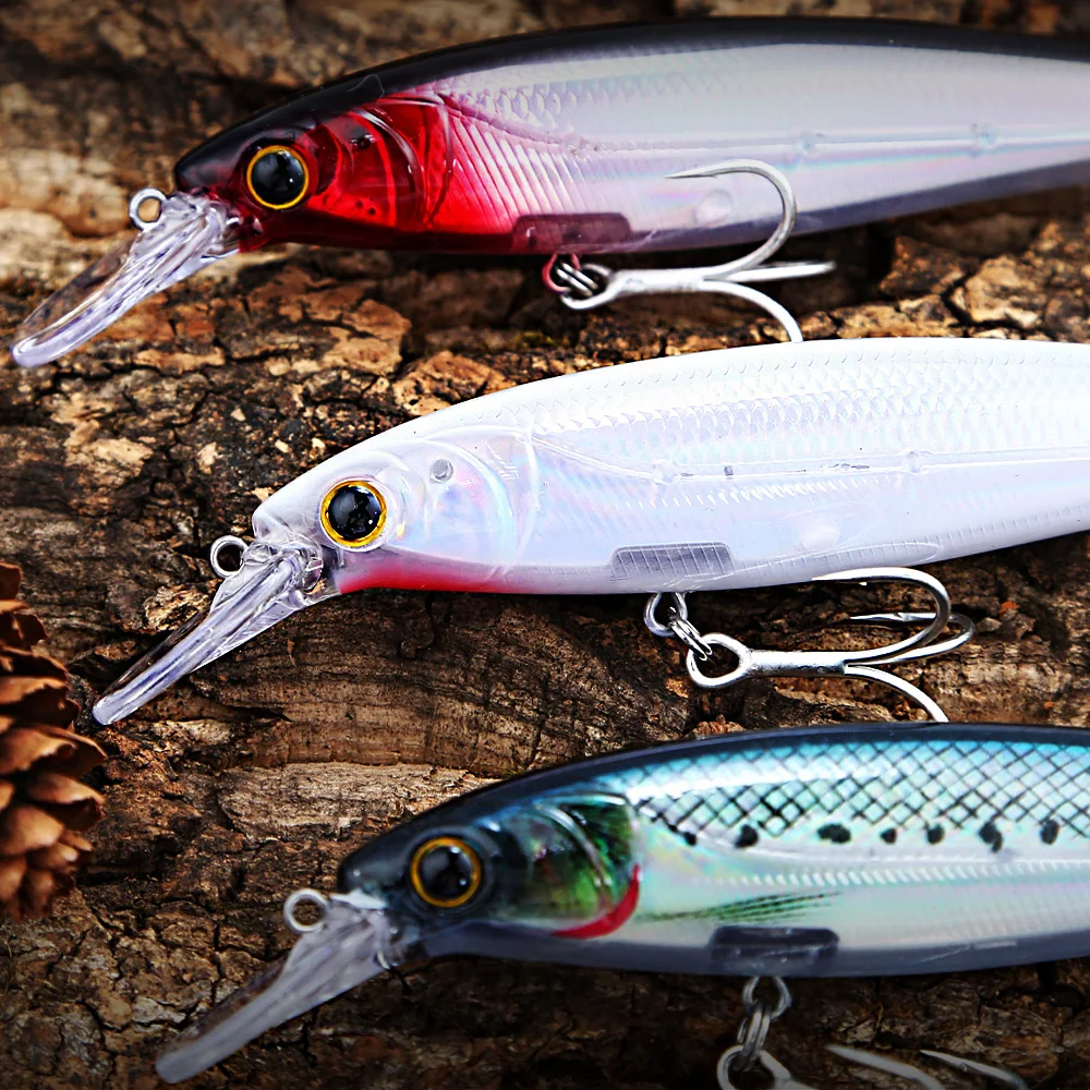 B & U المياه المالحة الصيد إغراء أسماك Jerkbait إغراء الطعم الاصطناعي طويل الصب البحر باس بايك المتذبذب معالجة السنانير الطعم الثابت