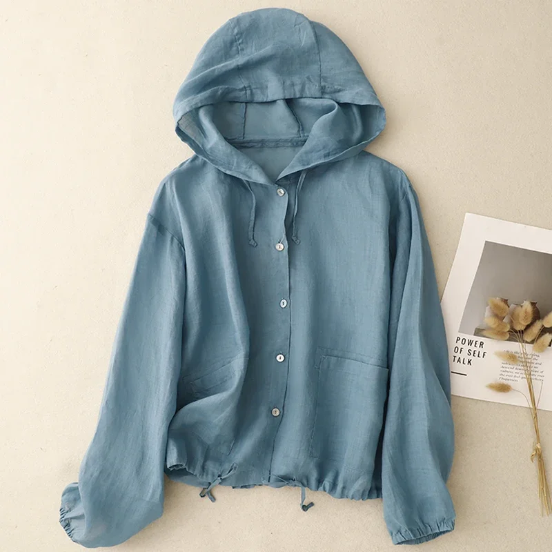 Cotton Linen Hoodie… - image
