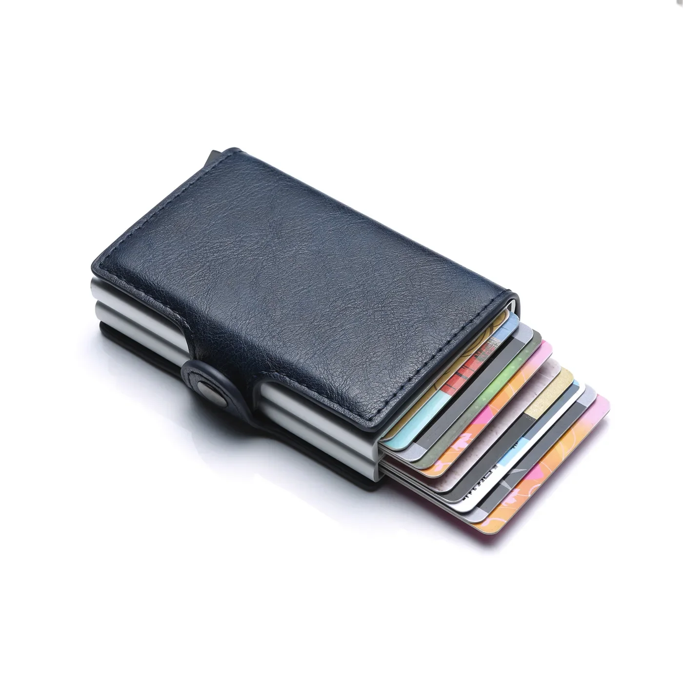 RFID Männer Karte Brieftaschen Kohle faser schlanke Mini Brieftasche 14 Karten halter kleine Geld tasche männliche Geldbörsen – Detail 5