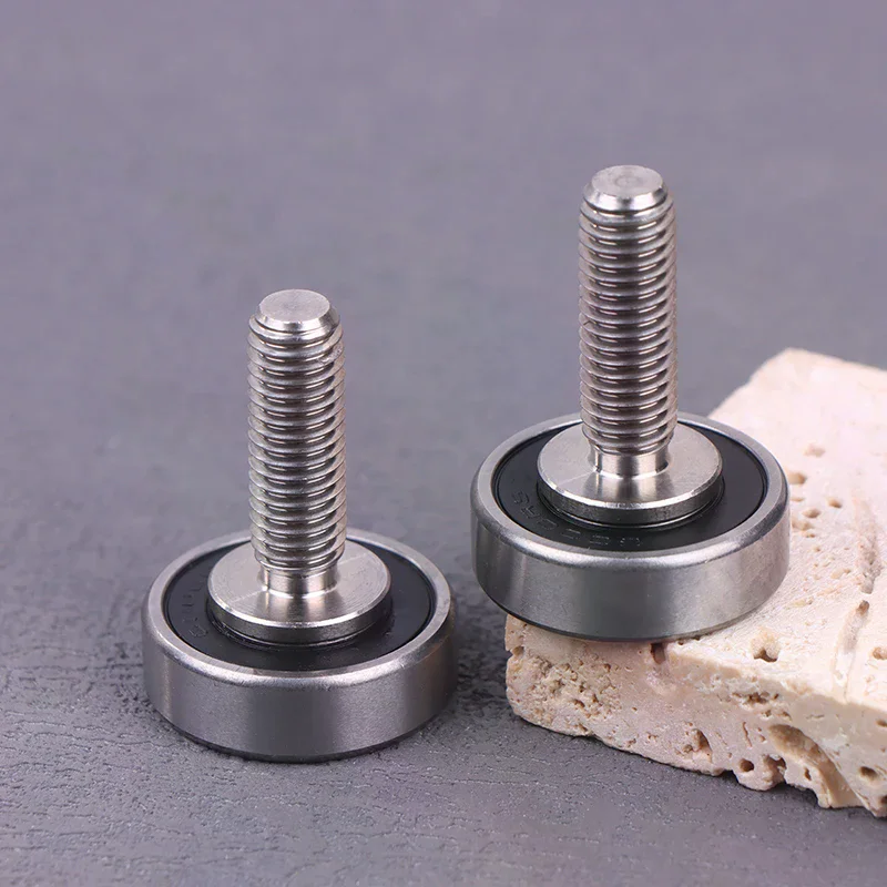 1/2Pcs Stainelss Steel M8 Thread Screw Roller Bearings, JS600026-8C2L25M8 OD 26mm for Door and Window