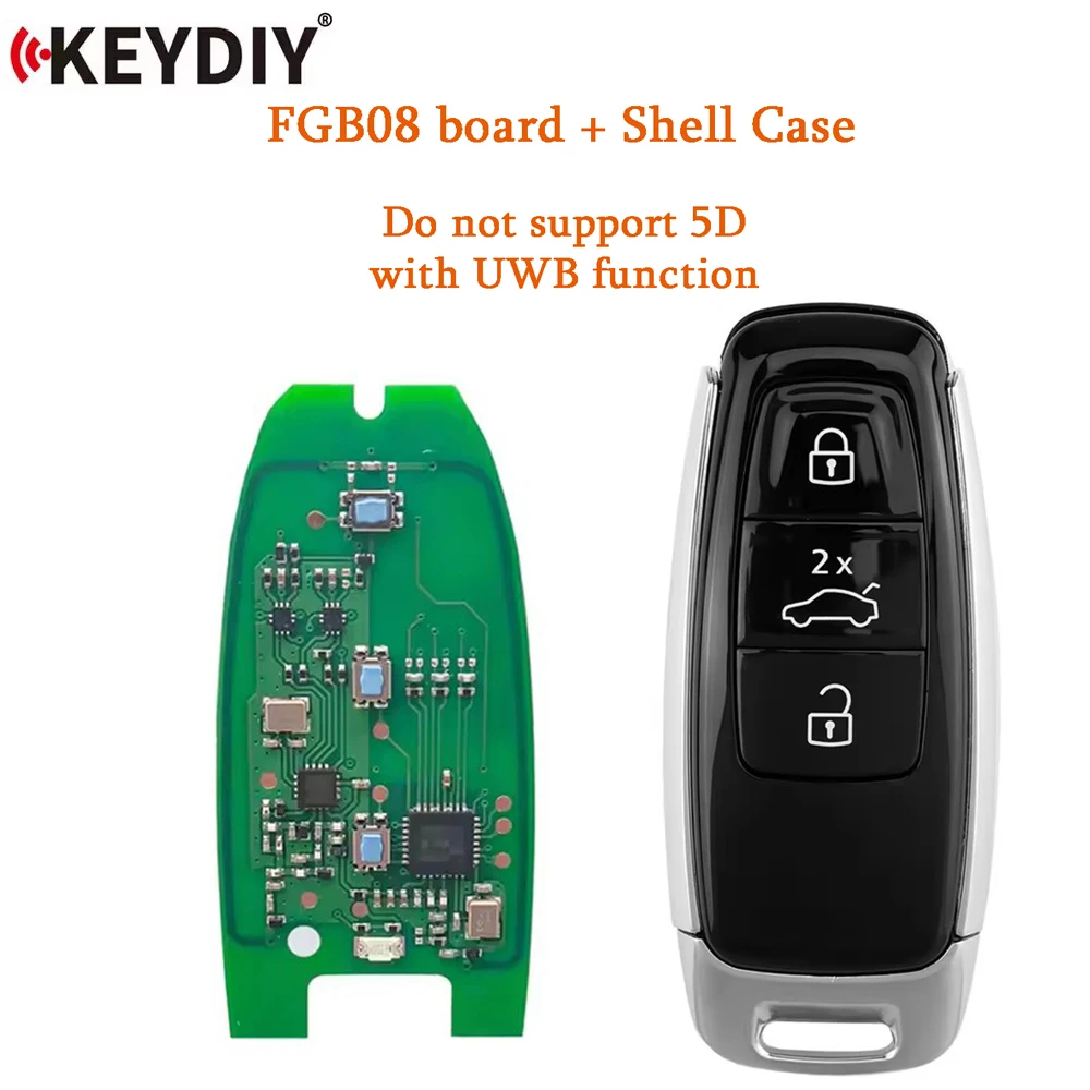 KEYDIY FGB08 Smart Universal Remote Key KD for Volkswagen for Audi with Key Shell 3 Buttons Without UWB match 5D models support