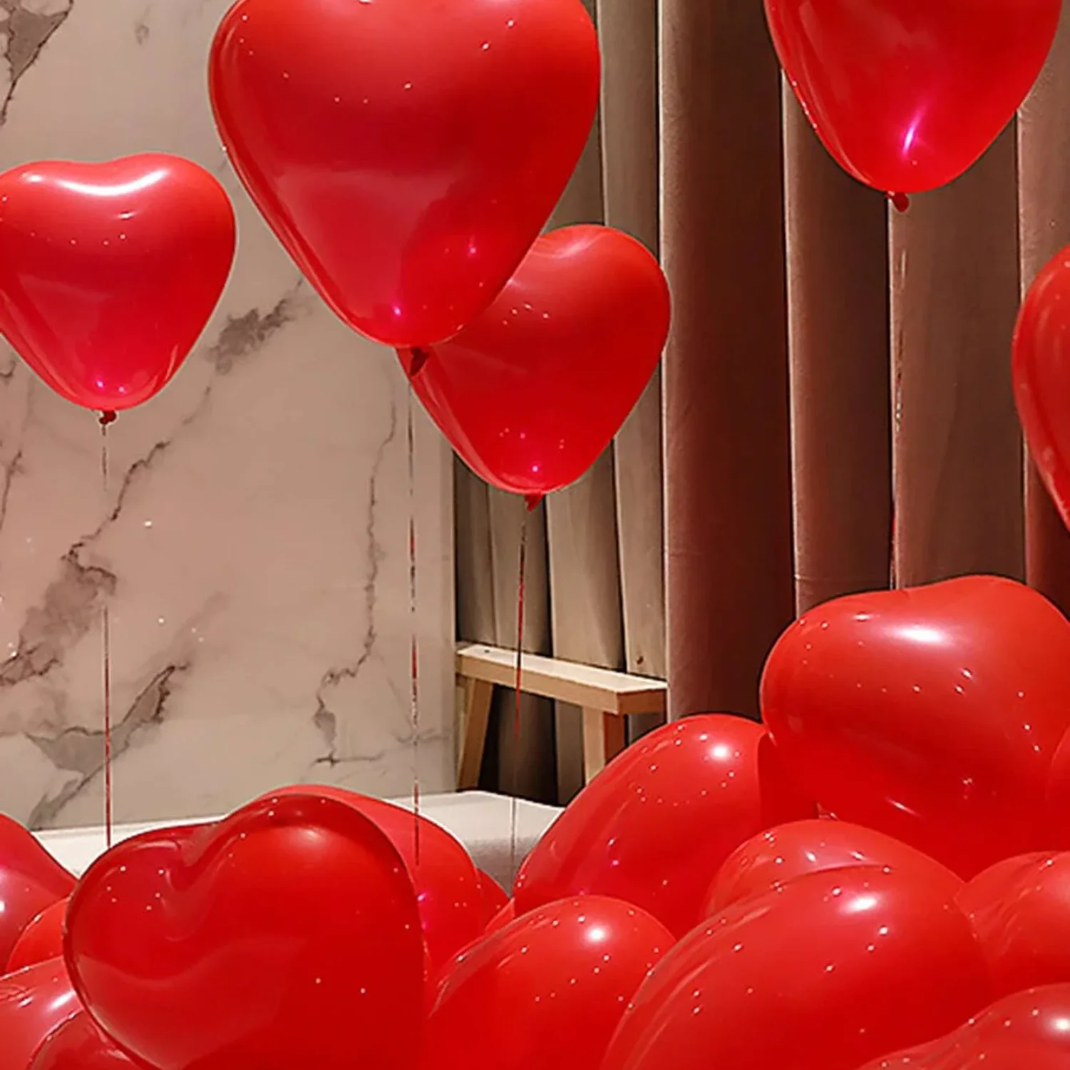 

30Pcs Heart Shaped Balloons Red Pink Black Latex Balloon for DIY Valentine's Day Engagement Wedding Party Anniversary Decor