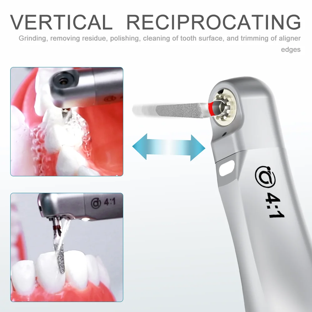 AI DENTAL Smile Series SADT4-1L Orthodontic Handpiece/Set 4:1 Reduction Vertical Reciprocating Contra Angle with ADT Saw Blades