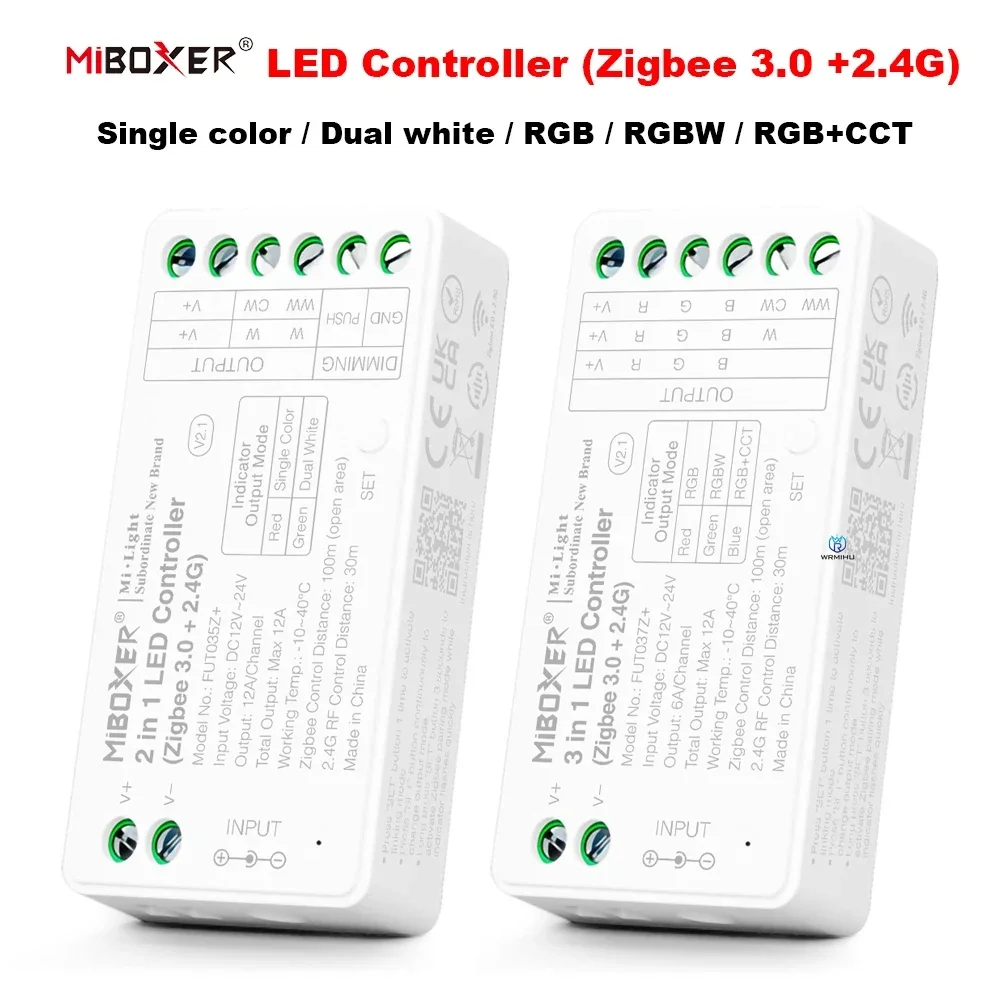 Miboxer Zigbee 3.0 + 2.4G Dimmer Contoller FUT035Z+ Dual White Single Color FUT037Z+ RGB RGBW RGB+CCT LED Strip light Tuya App