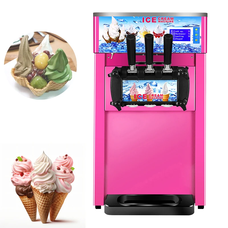 Top quality Soft Ice Cream Machine Electric Three-flavor Ice Cream Machine 110V/220V Ice Cream Making Machine