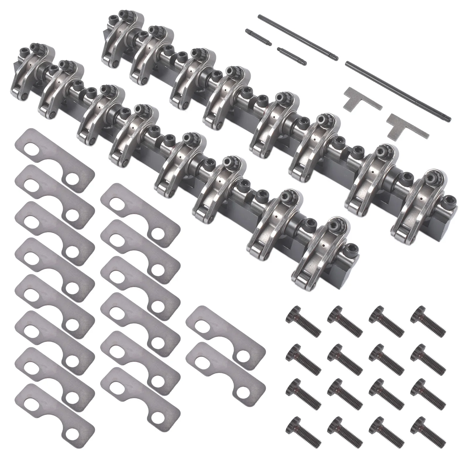 Glossy Shaft Mount 1.7 Ratio Stainless Steel Roller Rocker Arm for LS1 LS2 LS6