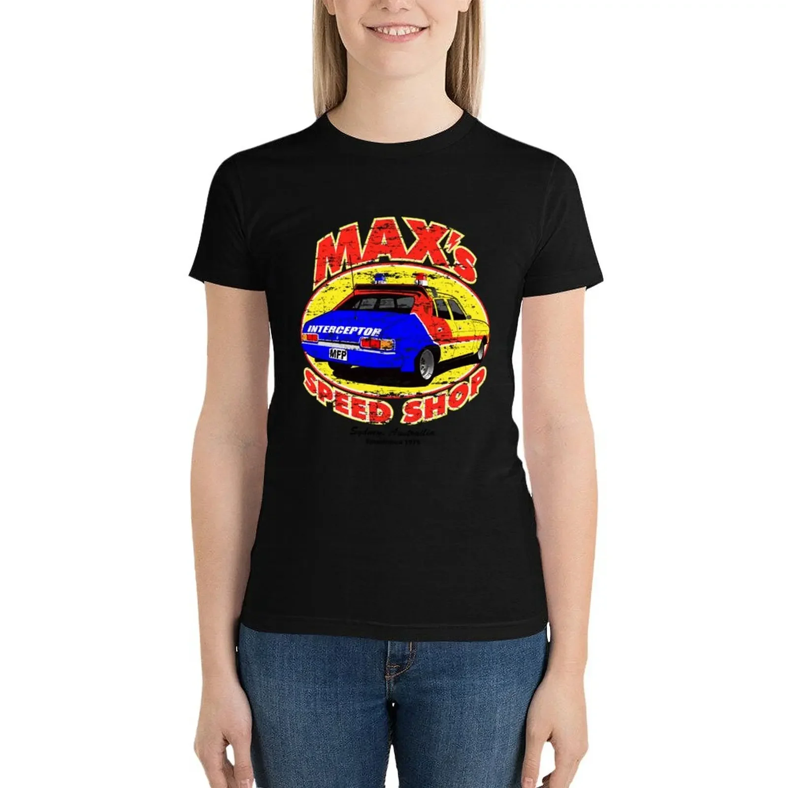 Mad Max's Speed shop T-Shirt hippie clothes tops funny funny t shirts for Women