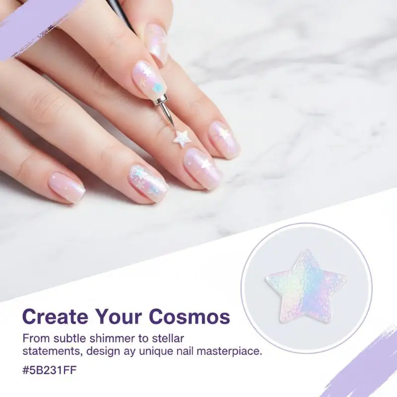Iridescence Stars Moons Glitter Nails Accessories Decor Mermaid Sequin Nail Art Supplies For Professionals Flakes Nail Parts