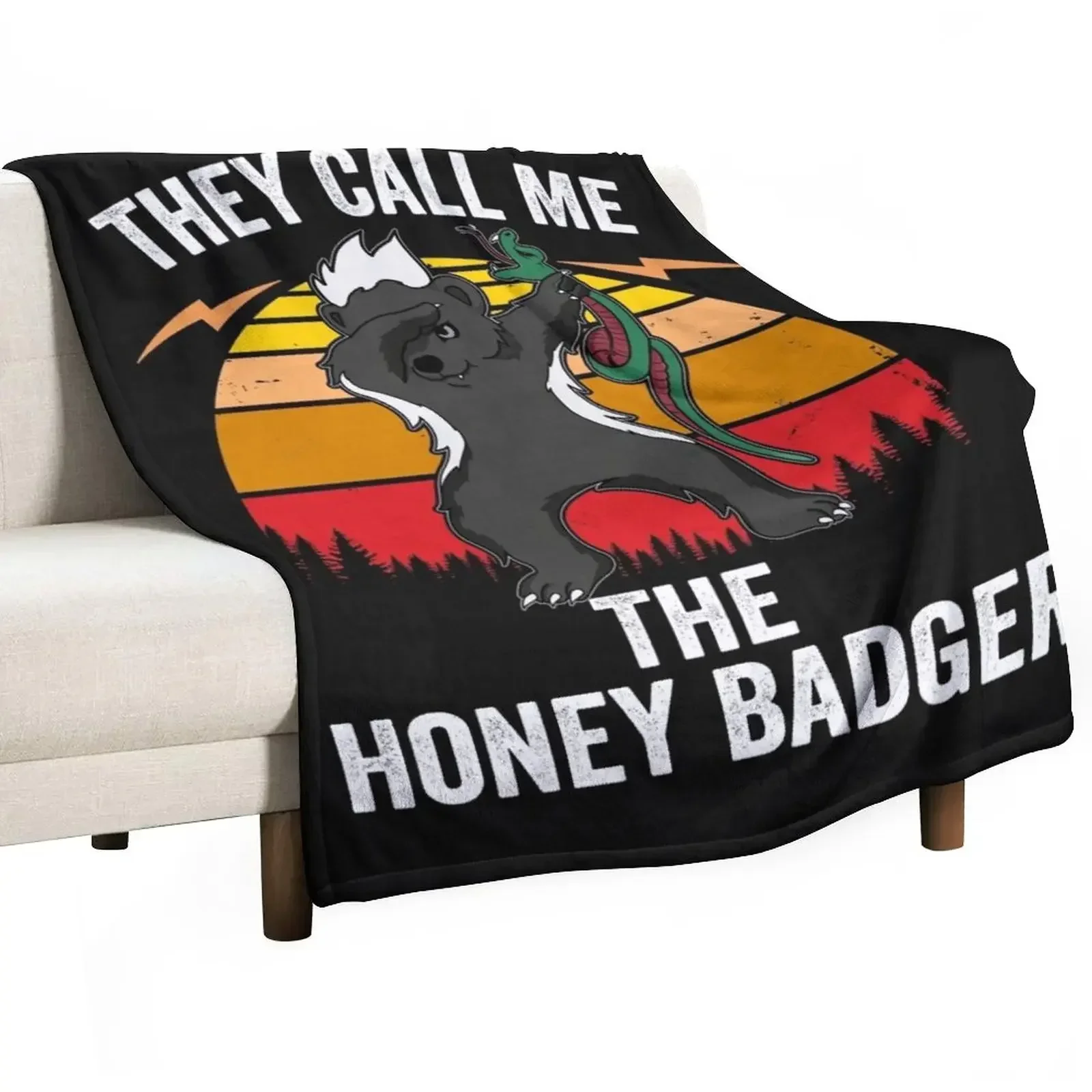 They Call Me Honey Badger graphic Dabbing Animal Lover Retro design Throw Blanket Soft Plaid Luxury Thicken Blankets