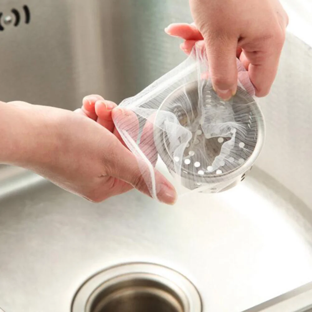 30 قطعة بالوعة المطبخ شبكة حقيبة البوليستر مصفاة الفلتر صافي مكافحة انسداد استنزاف منفذ القمامة تصفية الشعر للاستخدام المنزلي