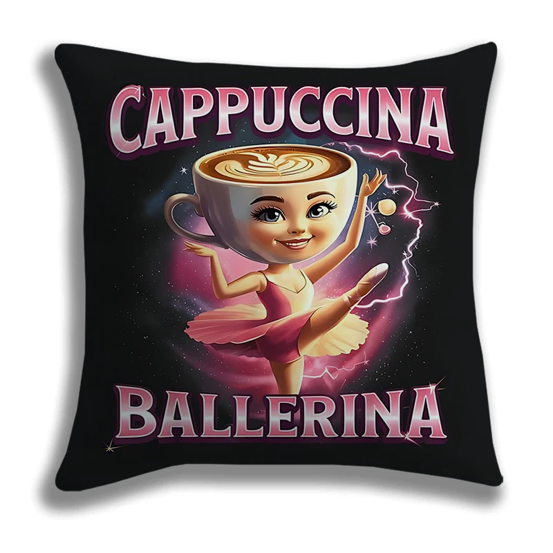 Tralalero Tralala Italian Brainrot Pillowcase Polyester Cushion Cover Home Decor Funny Meme Pillow Case Sofa Throw Pillow Cover