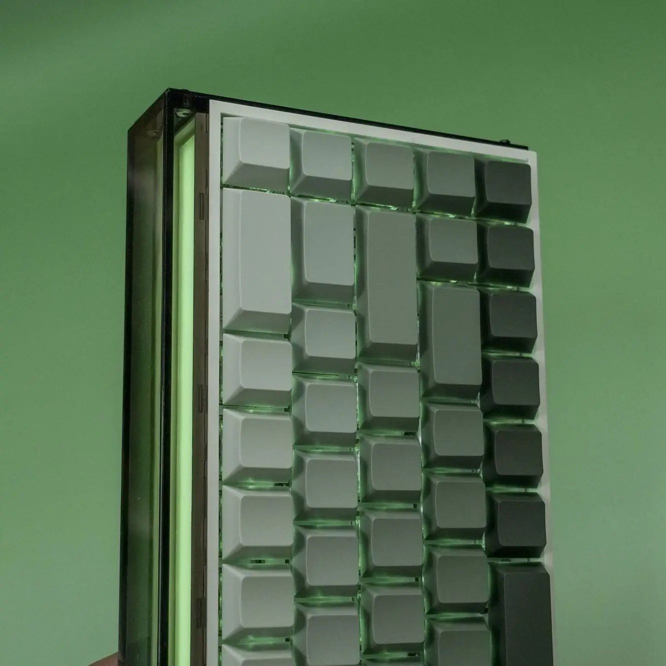 Magnetic Switch PBT Keycaps Set 134 Keys Ivy Green Gradient Cherry Profile keycaps Side Print  for Mechanical Gaming Keyboard MX