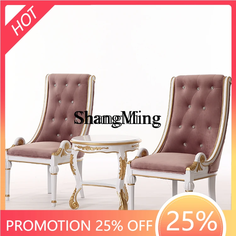 โต๊ะเจรจาธุรกิจไม้แท้ รุ่นคลาสสิกใหม่ สำหรับห้องต้อนรับ คลับ พร้อมเก้าอี้และโซฟา