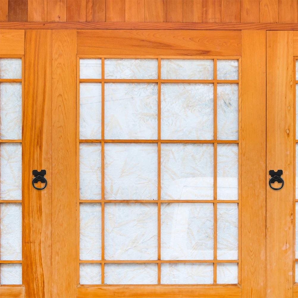 

6Pcs Black Ring Pull Handles Zinc Alloy Modern Cabinet Knobs for Dresser Wardrobe Cupboard Drawer Furniture Hardware