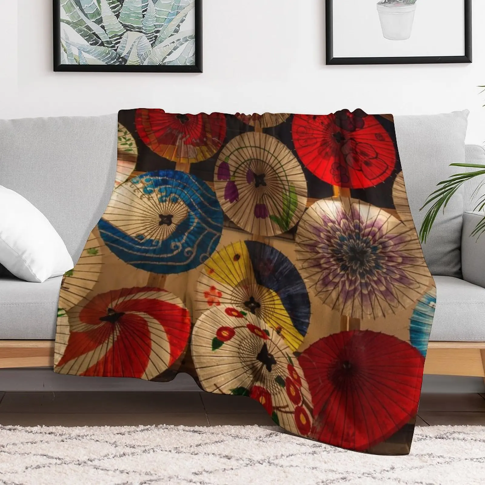 

Japanese Umbrellas Throw Blanket Single Warm Soft Beds anime Blankets