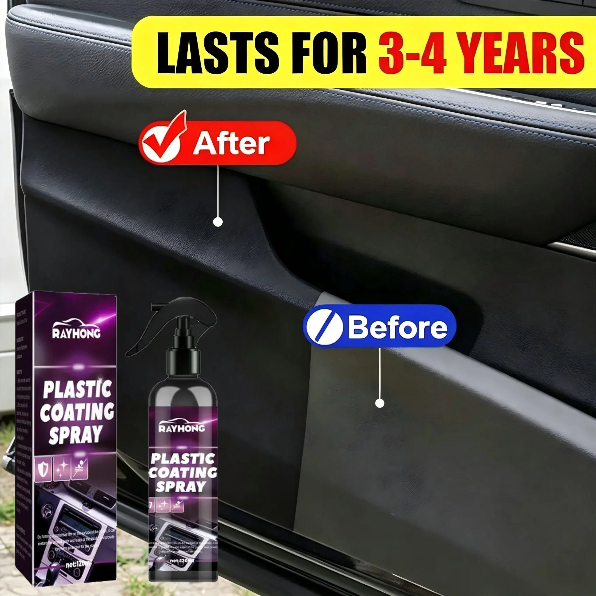 Revive Dull Car Plastic with Easy Spray No Residue Visible Before After Top Choice.