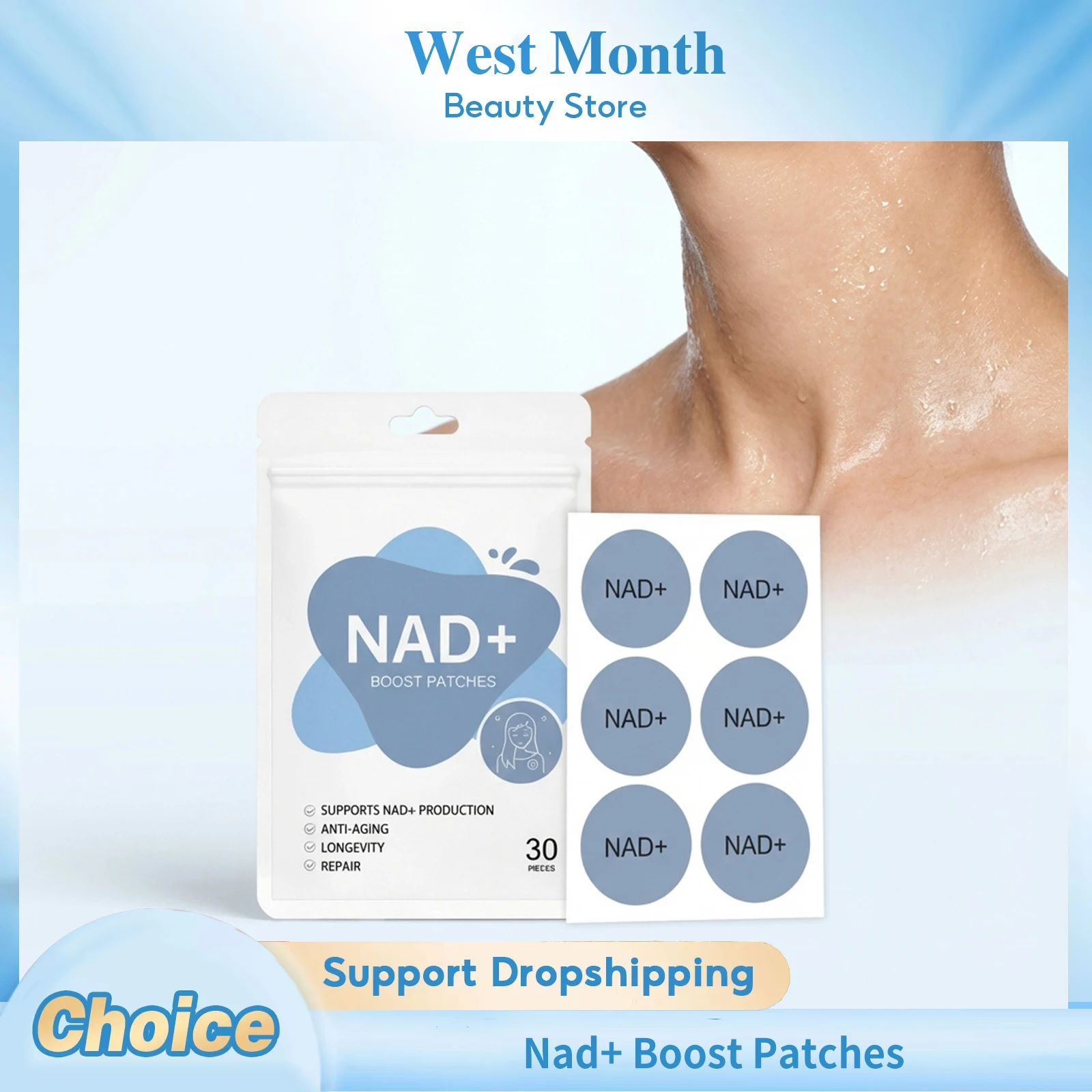 Nad+ Boost Patches Transdermal Absorption Enhance Energy Reduce Physical Fatigue Immune Support Enhance Focus Health Body Patch