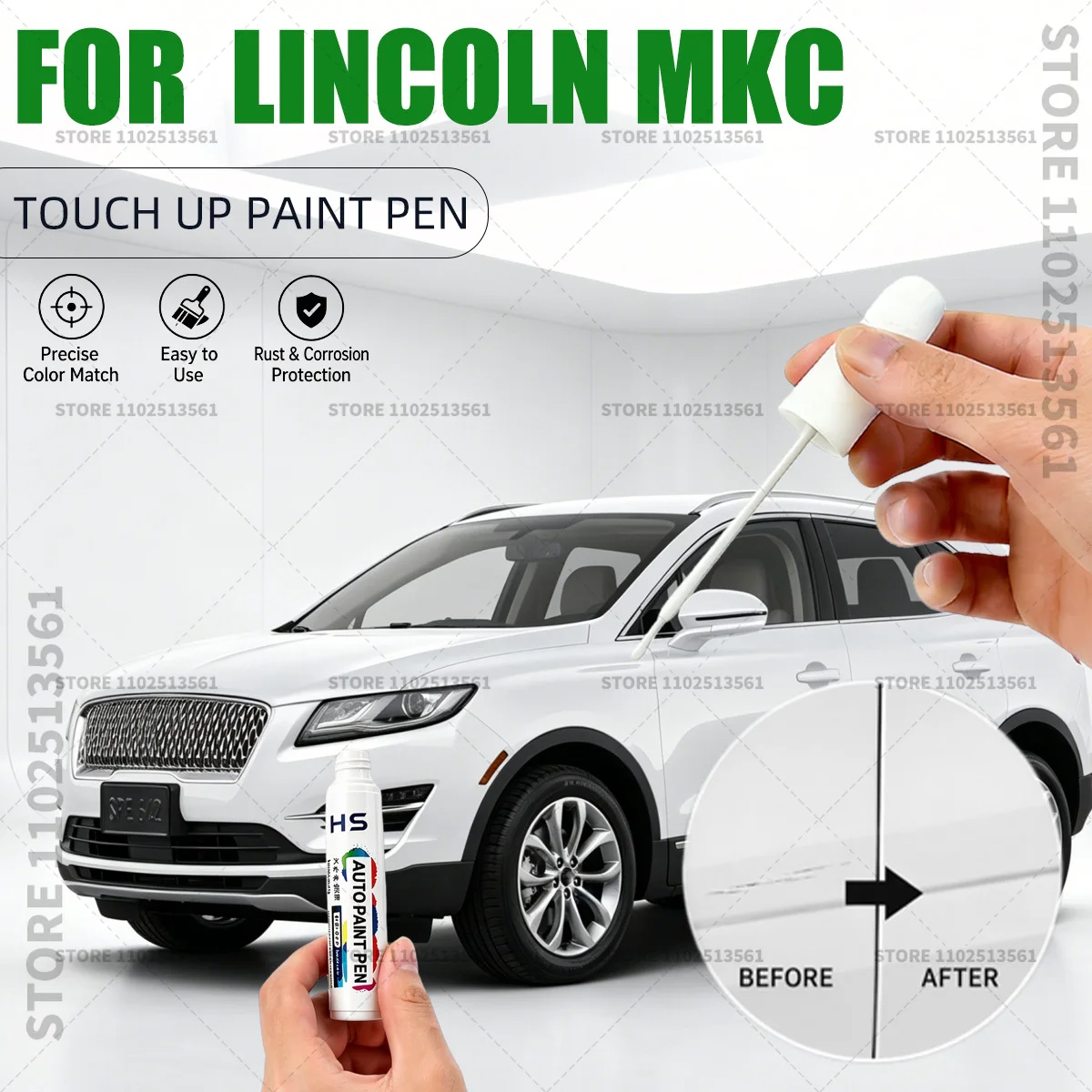 For Lincoln MKC Gray Rational black Lightning White Red lce brown Car Paint Repair Pen Restores Original Factory Paint Finish