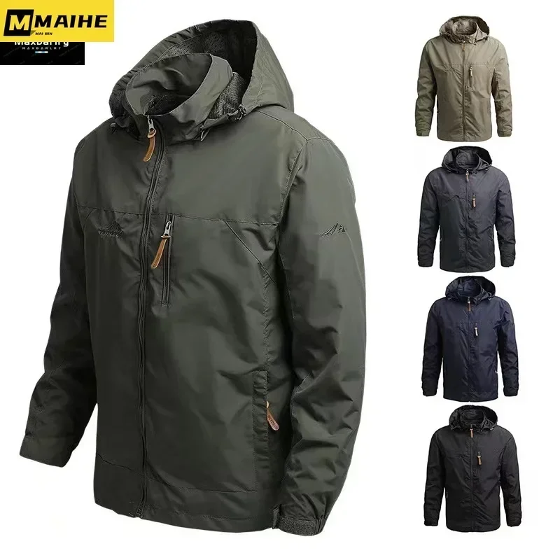 Gorpcore Jacket Men\'s Military Tactical Hunting Jacket Men\'s Autumn Casual Waterproof Windbreaker Men\'s Coat Pocket Work Clothes