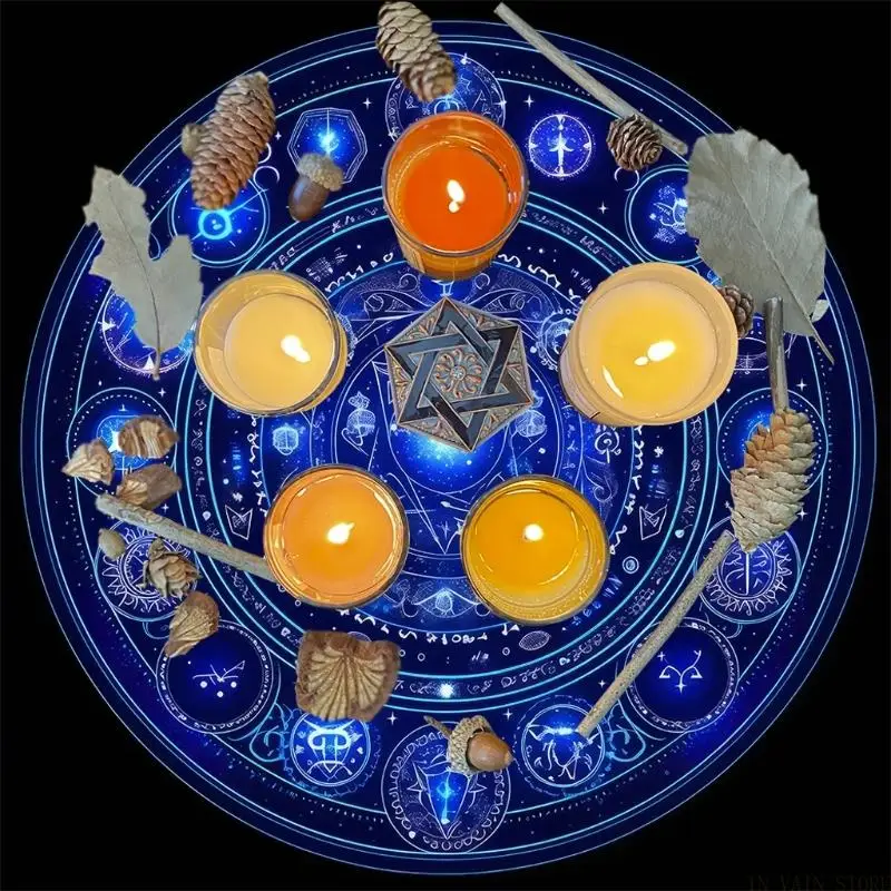 M5TC Mysterious Symbol  Tarots Card Tablecloth Altars Cloth Altars Cloth Divinations Card Table Cloth Tapestry Easy to Use